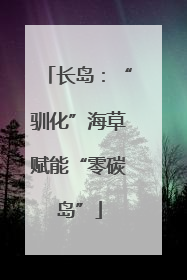长岛：“驯化”海草赋能“零碳岛”