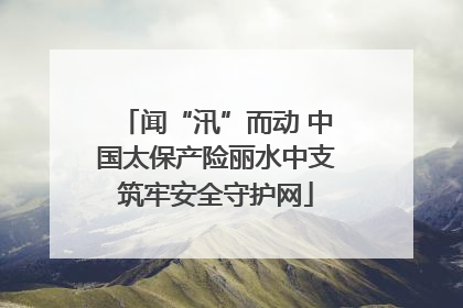 闻“汛”而动 中国太保产险丽水中支筑牢安全守护网