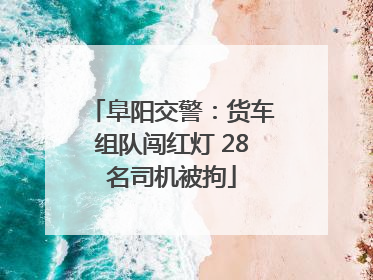 阜阳交警：货车组队闯红灯 28名司机被拘