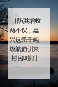 防洪增收两不误，嘉兴这条千吨级航道引来村民叫好