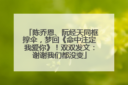 陈乔恩、阮经天同框撑伞，梦回《命中注定我爱你》！双双发文：谢谢我们都没变