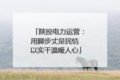 陕投电力运营：用脚步丈量民情 以实干温暖人心
