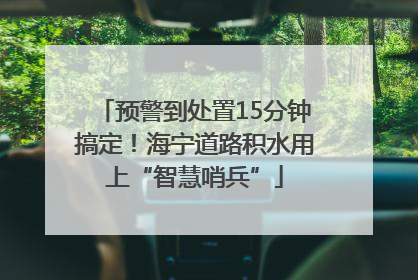 预警到处置15分钟搞定！海宁道路积水用上“智慧哨兵”