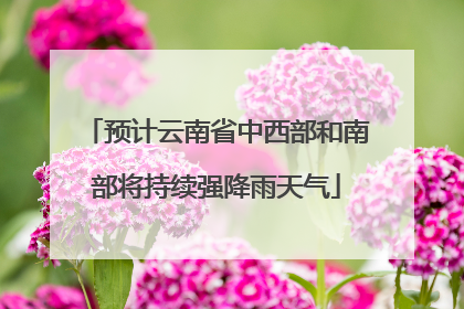 预计云南省中西部和南部将持续强降雨天气