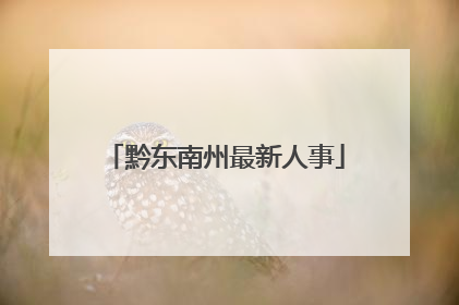 黔东南州最新人事