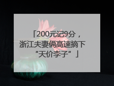 200元记9分，浙江夫妻俩高速摘下“天价李子”