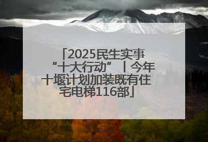 2025民生实事“十大行动”丨今年十堰计划加装既有住宅电梯116部