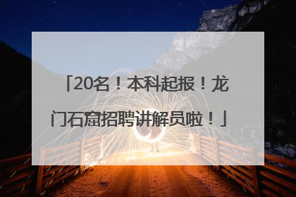 20名！本科起报！龙门石窟招聘讲解员啦！