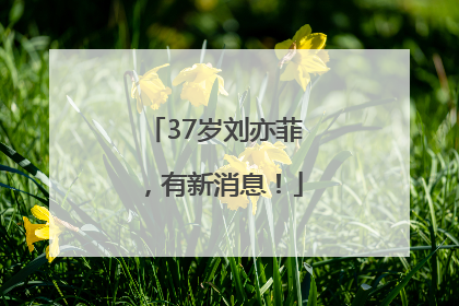 37岁刘亦菲，有新消息！