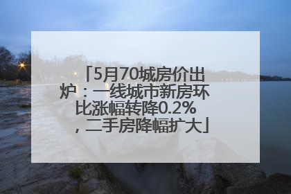 5月70城房价出炉：一线城市新房环比涨幅转降0.2%，二手房降幅扩大