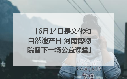 6月14日是文化和自然遗产日 河南博物院备下一场公益课堂