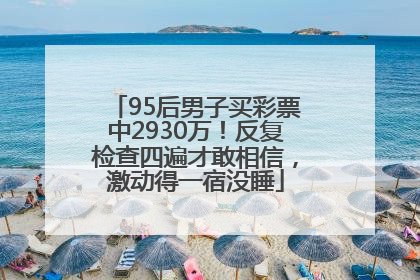 95后男子买彩票中2930万！反复检查四遍才敢相信，激动得一宿没睡